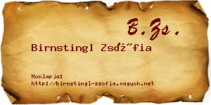 Birnstingl Zsófia névjegykártya